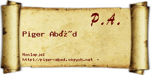 Piger Abád névjegykártya